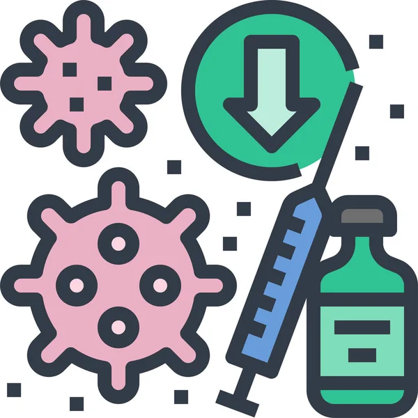 Coronavirus Vacination Icon Filled Outline Style — Archivo Imágenes Vectoriales