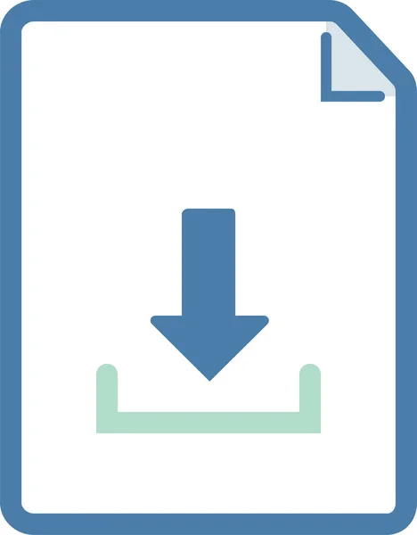 Document Télécharger Icône Fichier Dans Style Contour — Image vectorielle