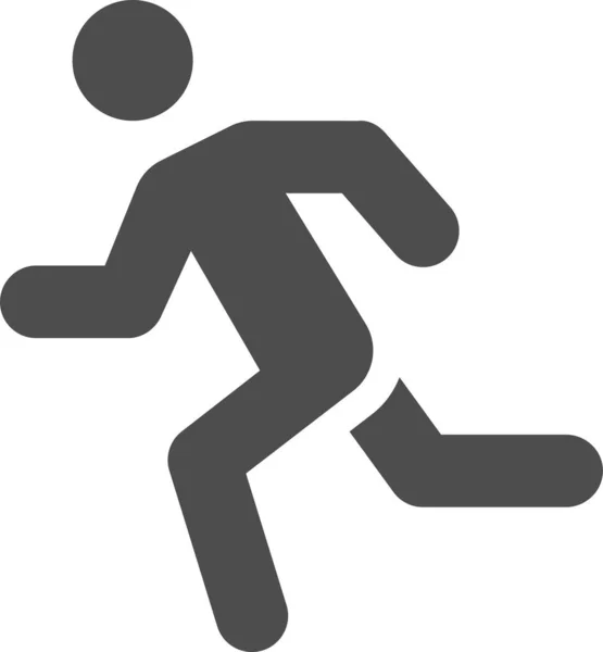 Jog Jogging Man Icon Solid Style — 스톡 벡터