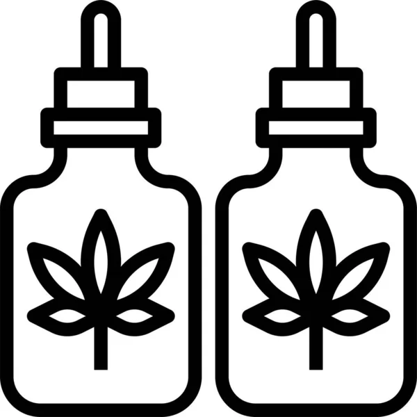 Aromatherapy Cannabis Drugs Icon Outline Style - Stok Vektor