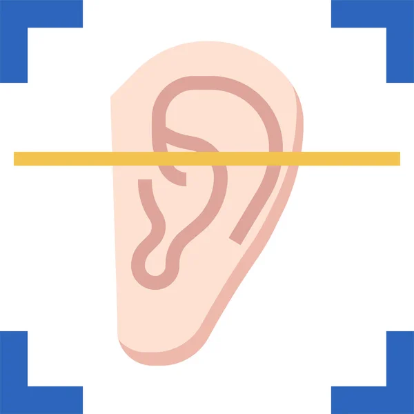Иконка Распознавания Ушей — стоковый вектор