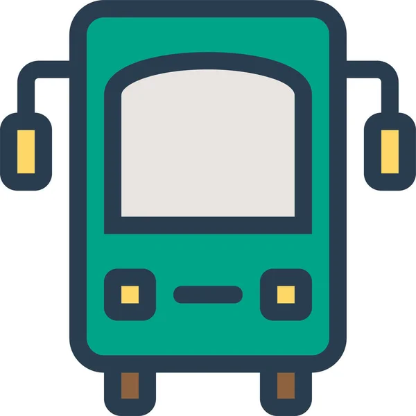 Icono Transporte Negocios Autobús Estilo Esquema Lleno — Vector de stock