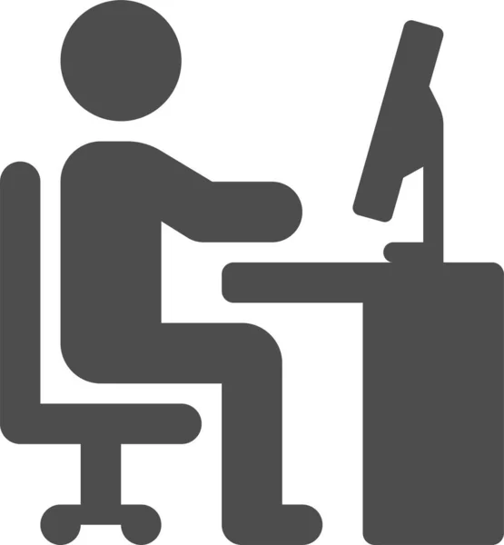 Καρέκλα Γραφείο Εικονίδιο Εργασίας Στερεό Στυλ — Διανυσματικό Αρχείο