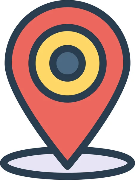 Gps Locatie Kaart Pictogram Gevulde Outline Stijl — Stockvector