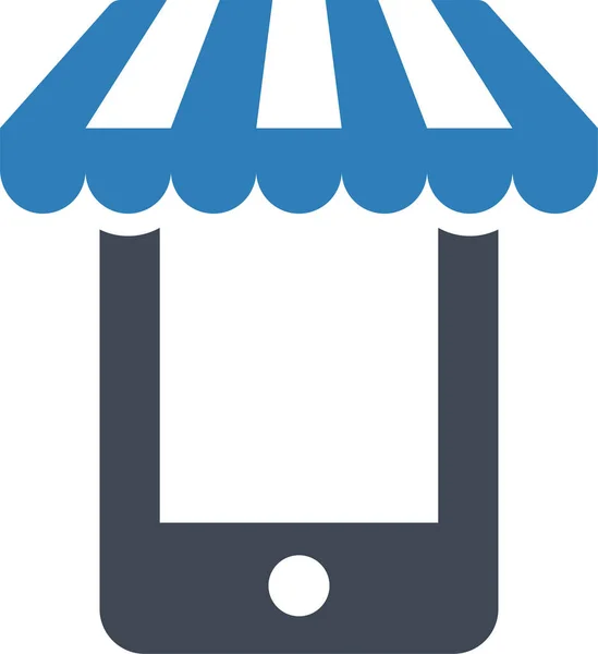 Mobilní Ikona Internetového Obchodu Pevném Stylu — Stockový vektor
