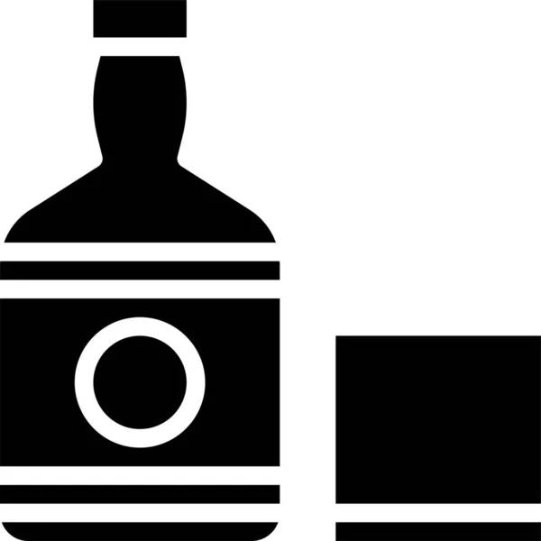 Drank Fles Drank Pictogram Vaste Stijl — Stockvector