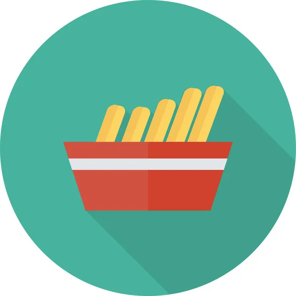 Chips Cooking Food Icon Long Shadow Style — Stockový vektor