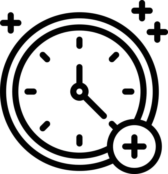 Time Timer Icône Dans Style Contour — Image vectorielle
