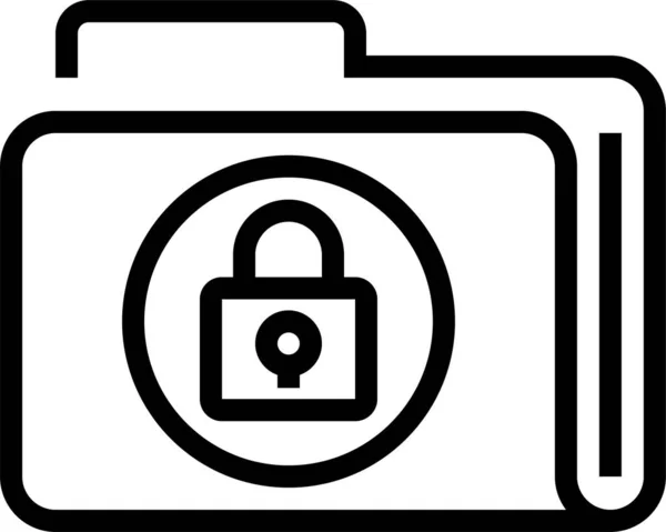 Data Secure Gdpr Algemeen Pictogram Gegevensbescherming Grote Lijnen — Stockvector