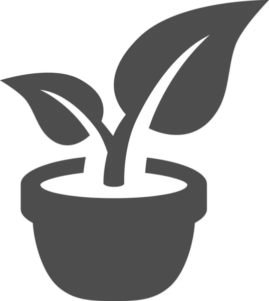 Icono Oficina Hoja Flores Estilo Sólido — Vector de stock