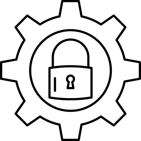 Ícone Proteção Configuração Bloqueio — Vetor de Stock