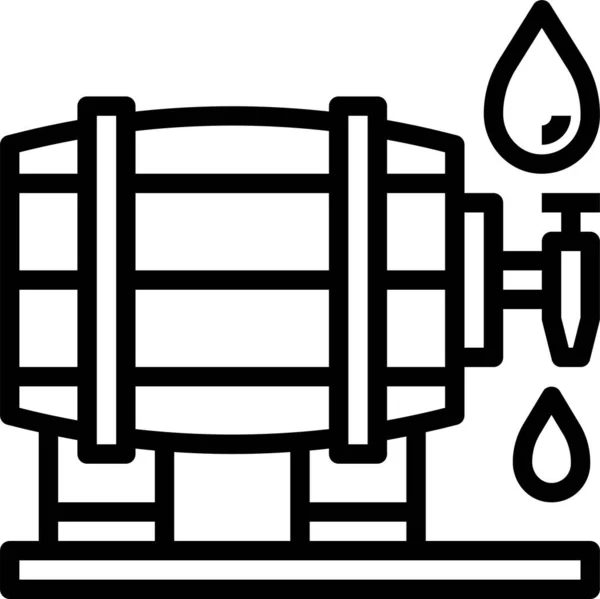 Ikona Barral Butelki Piwa Stylu Zarysu — Wektor stockowy