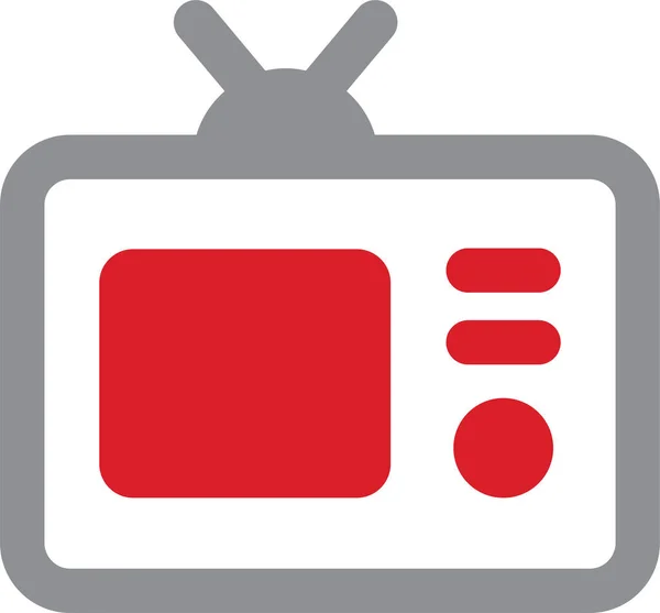 Screen Television Icon Flat Style — Stock Vector