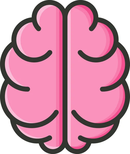 Brain Creativity Knowledge Icon Filled Outline Style — Stock Vector