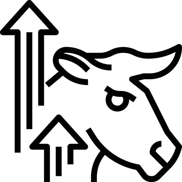 Pijl Bull Business Icoon Grote Lijnen Stijl — Stockvector
