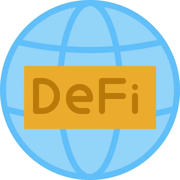 Defi World Globe Icon —  Vetores de Stock