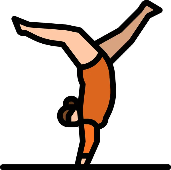 Gymnastisk Yoga Gymnast Ikon — Stock vektor