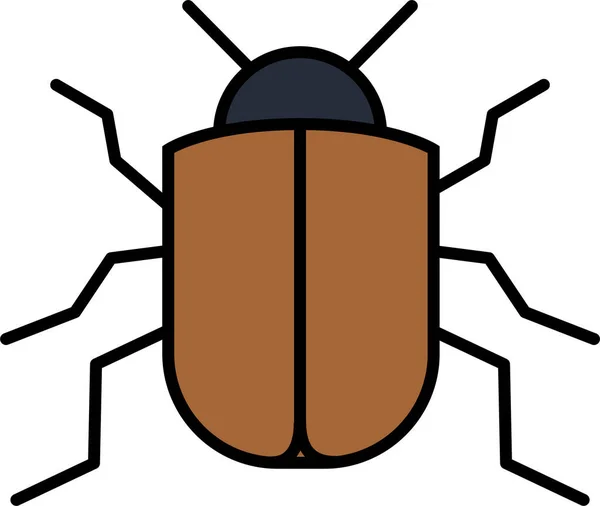 Reetle Bug Fly Icon Filled Outline Style — стоковый вектор