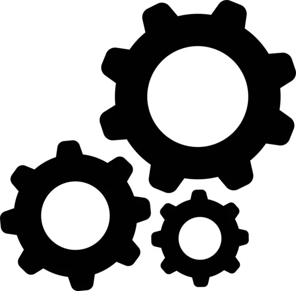 Configuración Icono Ajuste Engranajes Estilo Sólido — Vector de stock