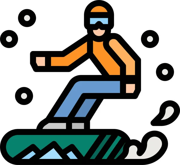 Sport Snowboarding Extrémní Ikona — Stockový vektor
