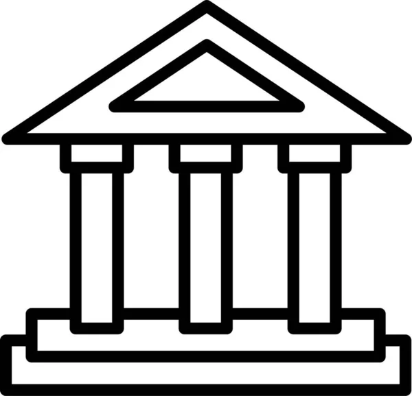Partenon Greckie Pomniki Ikona Stylu Zarysu — Wektor stockowy