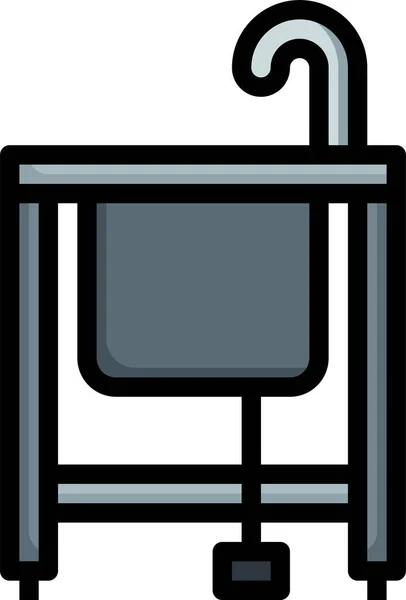 Иконка Мойки Раковины Кухни Стиле Заполненного Контура — стоковый вектор