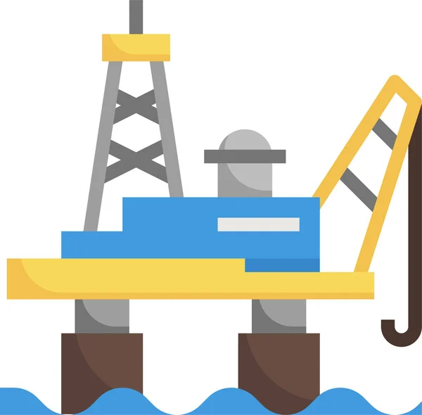 Offshore Platform Ecologie Icoon — Stockvector