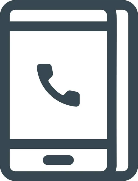 Android Call Cell Icoon Outline Stijl — Stockvector