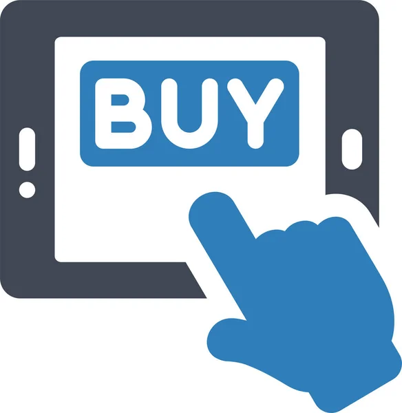 Köpa Online Shopping Ikon Solid Stil — Stock vektor