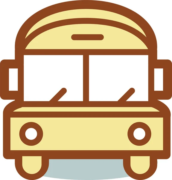 Bus Education School Icon Filled Outline Style — Stock Vector