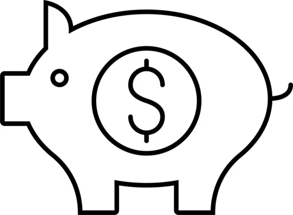 Banco Dólar Piggy Icono — Archivo Imágenes Vectoriales