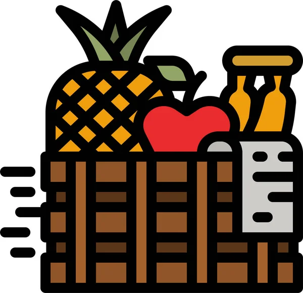 Icono Cesta Frutas — Vector de stock