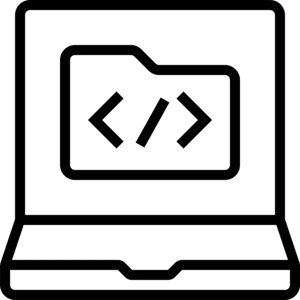 Ikona Kódování Aplikace Stylu Osnovy — Stockový vektor