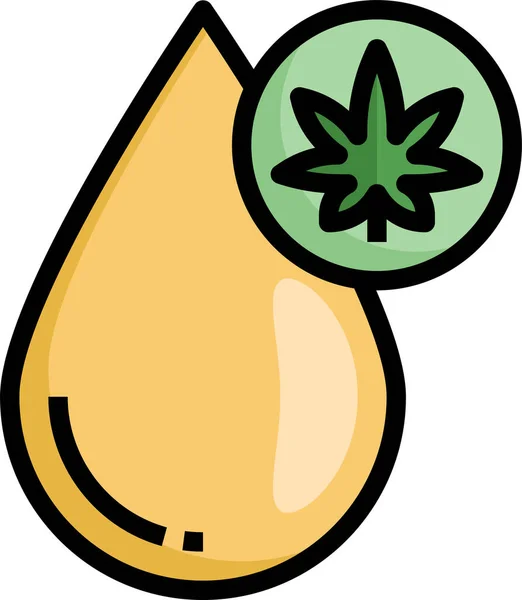 Goutte Huile Icône Cannabis — Image vectorielle