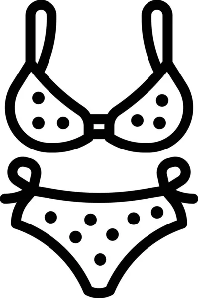 Bikini Swimming Pool Icon Outline Style — 图库矢量图片