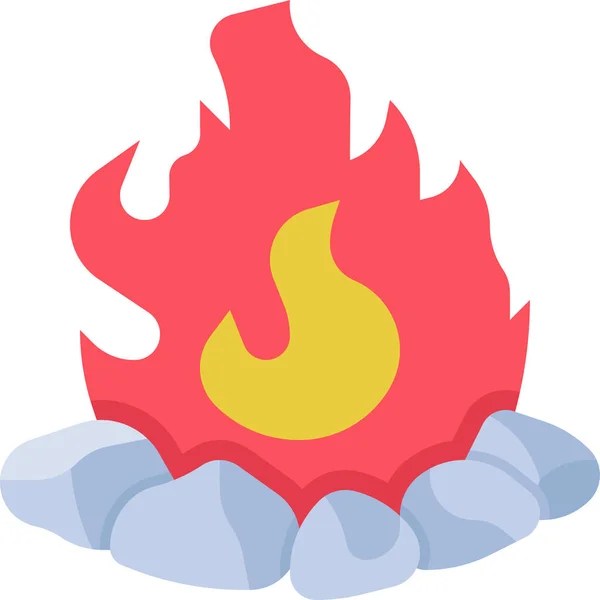 Bonfire Holiday Fire Icon — Stock Vector