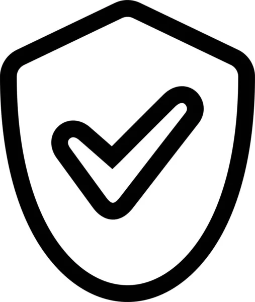 Protección Escudo Seguridad Icono Estilo Esquema — Vector de stock
