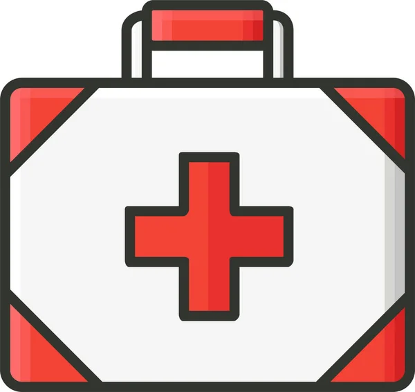 First Aid Kit Firstaid Firstaid Box Icon Filled Outline Style — Stock Vector