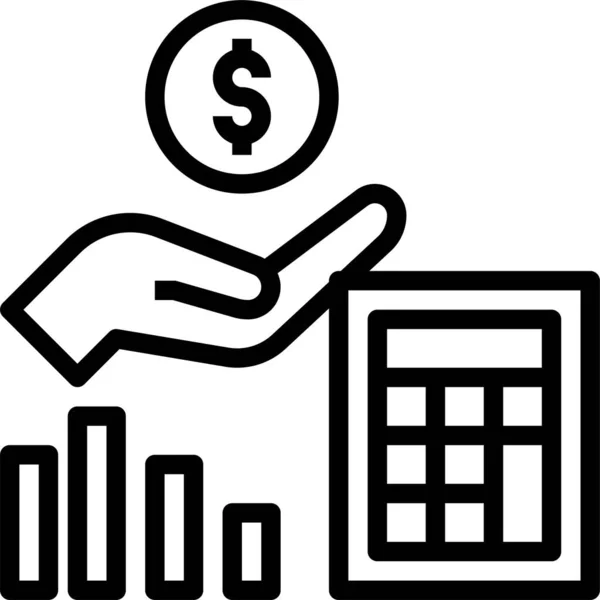 Ikona Kalkulačky Rozpočtových Nákladů — Stockový vektor