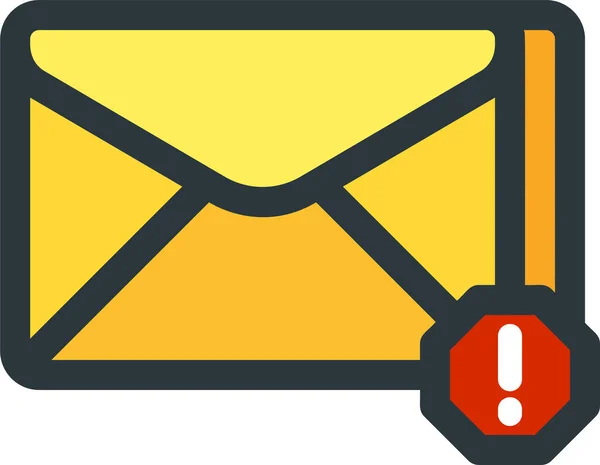 Ícone Mail Perigoso Estilo Esboço Preenchido — Vetor de Stock