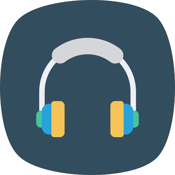 Casque Audio Écouter Icône Dans Style Plat — Image vectorielle