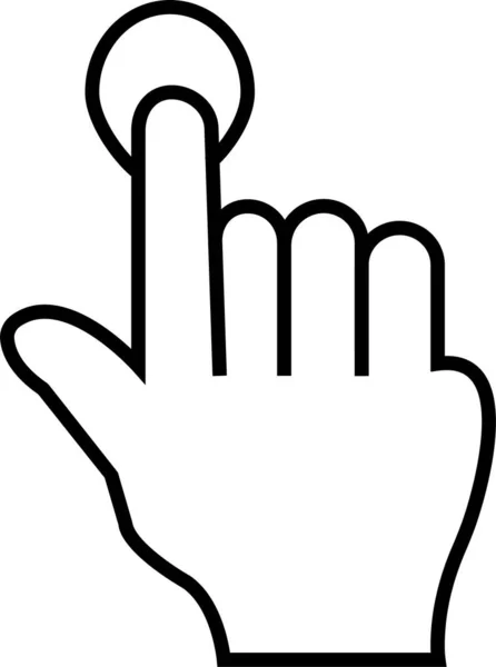 Klicka Finger Hand Ikonen Kontur Stil — Stock vektor
