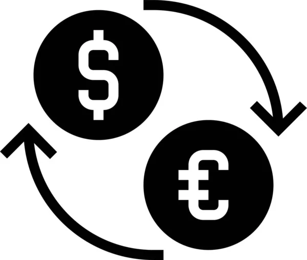 Icono Cambio Moneda Bancaria Categoría Gestión Empresarial — Vector de stock