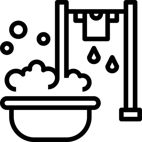 清洁洗手图标的轮廓风格 — 图库矢量图片