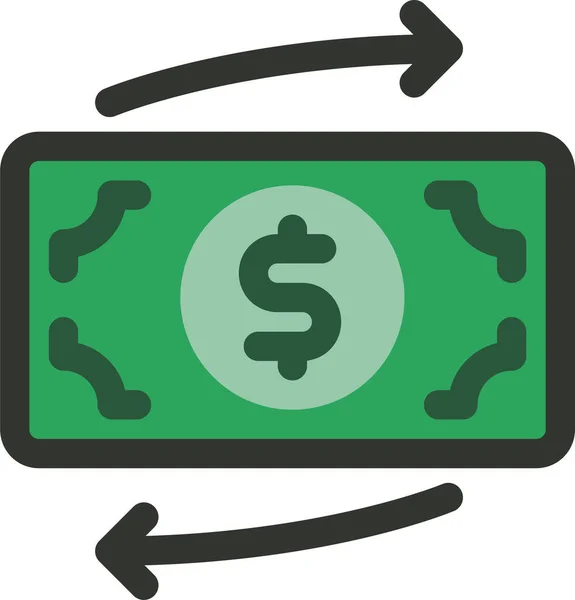 Εικονίδιο Χρηματικής Συναλλαγής Στυλ Πλήρους Περιγράμματος — Διανυσματικό Αρχείο
