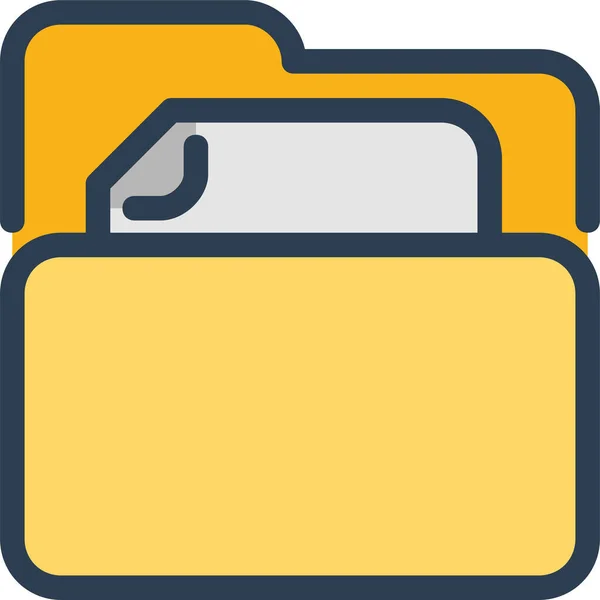 Icona Del File Documento Directory Stile Contorno Riempito — Vettoriale Stock