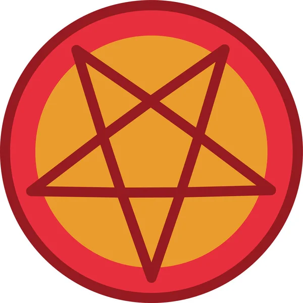 Pentagramm Pentagramm Fünfeck Symbol Der Halloween Kategorie — Stockvektor