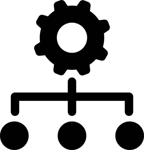 Configuración Gestión Icono Jerarquía Estilo Sólido — Vector de stock