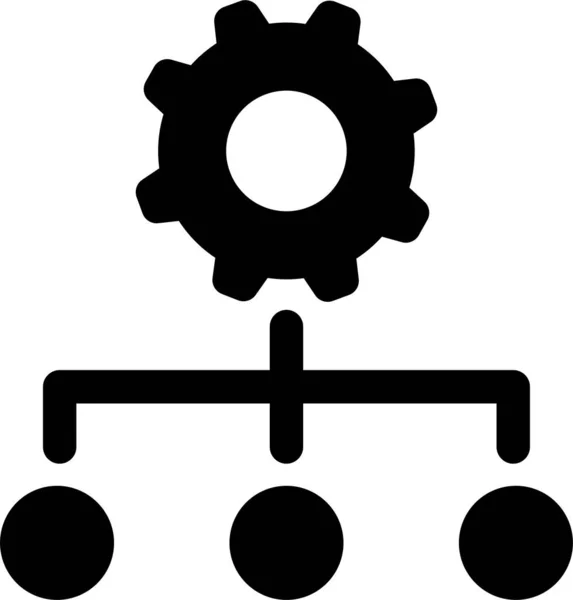 Management Einstellungen Hierarchie Symbol Solidem Stil — Stockvektor