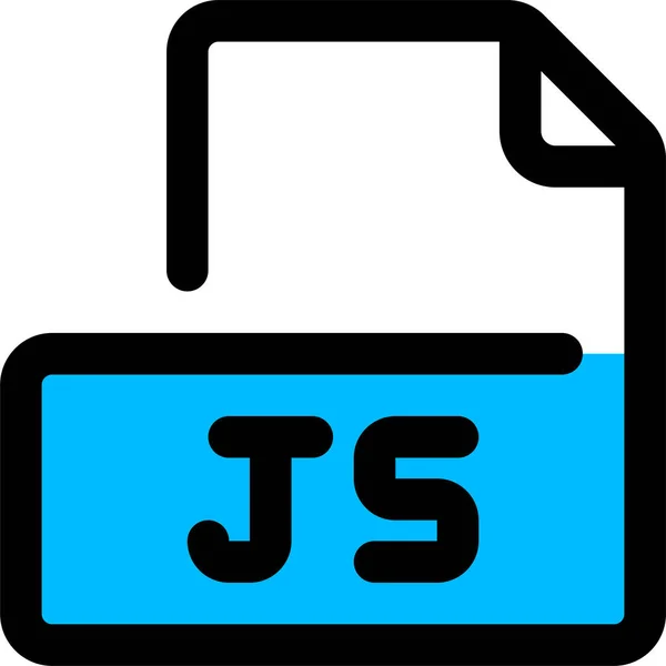 Filetype Format Javascriptアイコンをフルアウトラインスタイルで — ストックベクタ